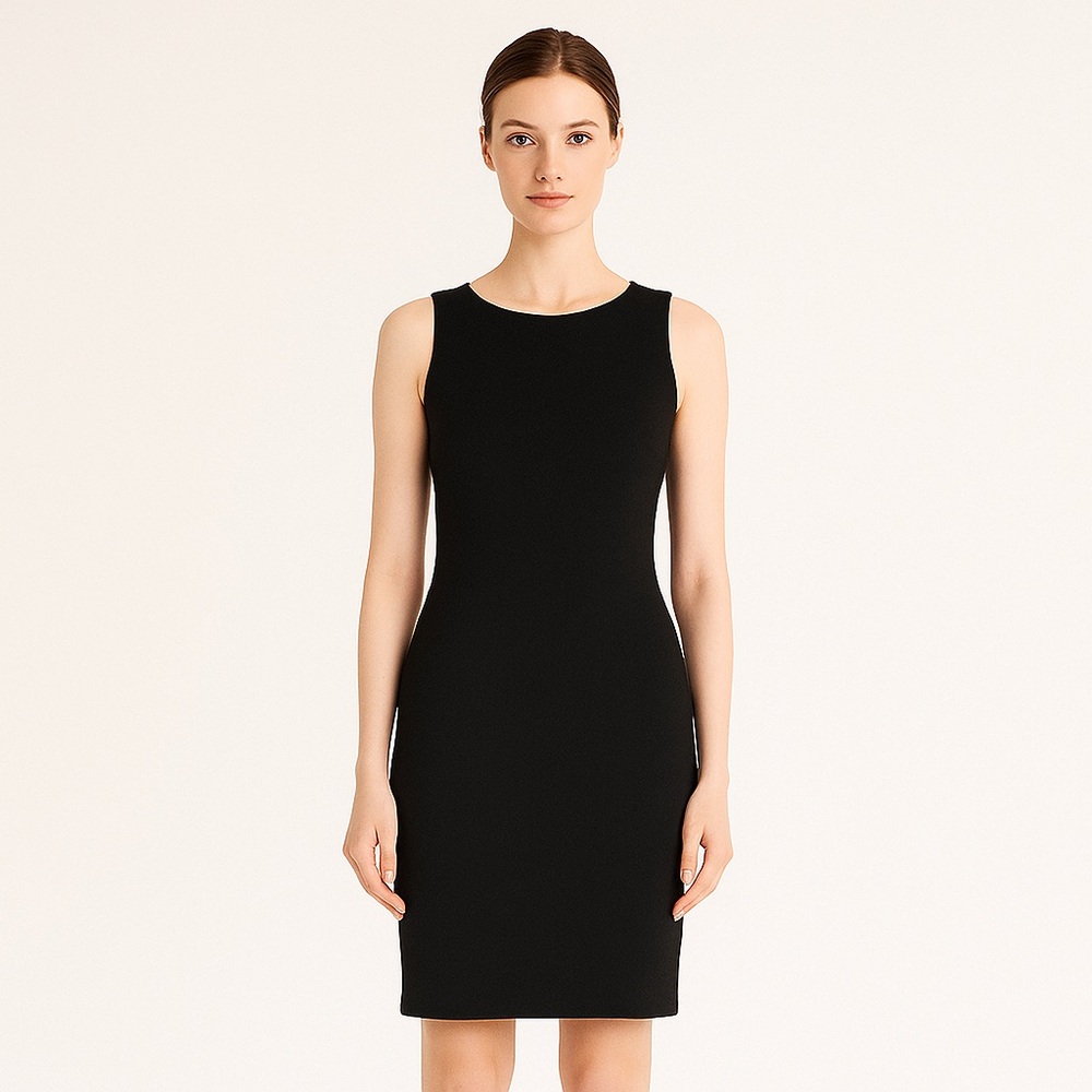 St. JOHN - Classic Black Sleeveless Sheath Dress